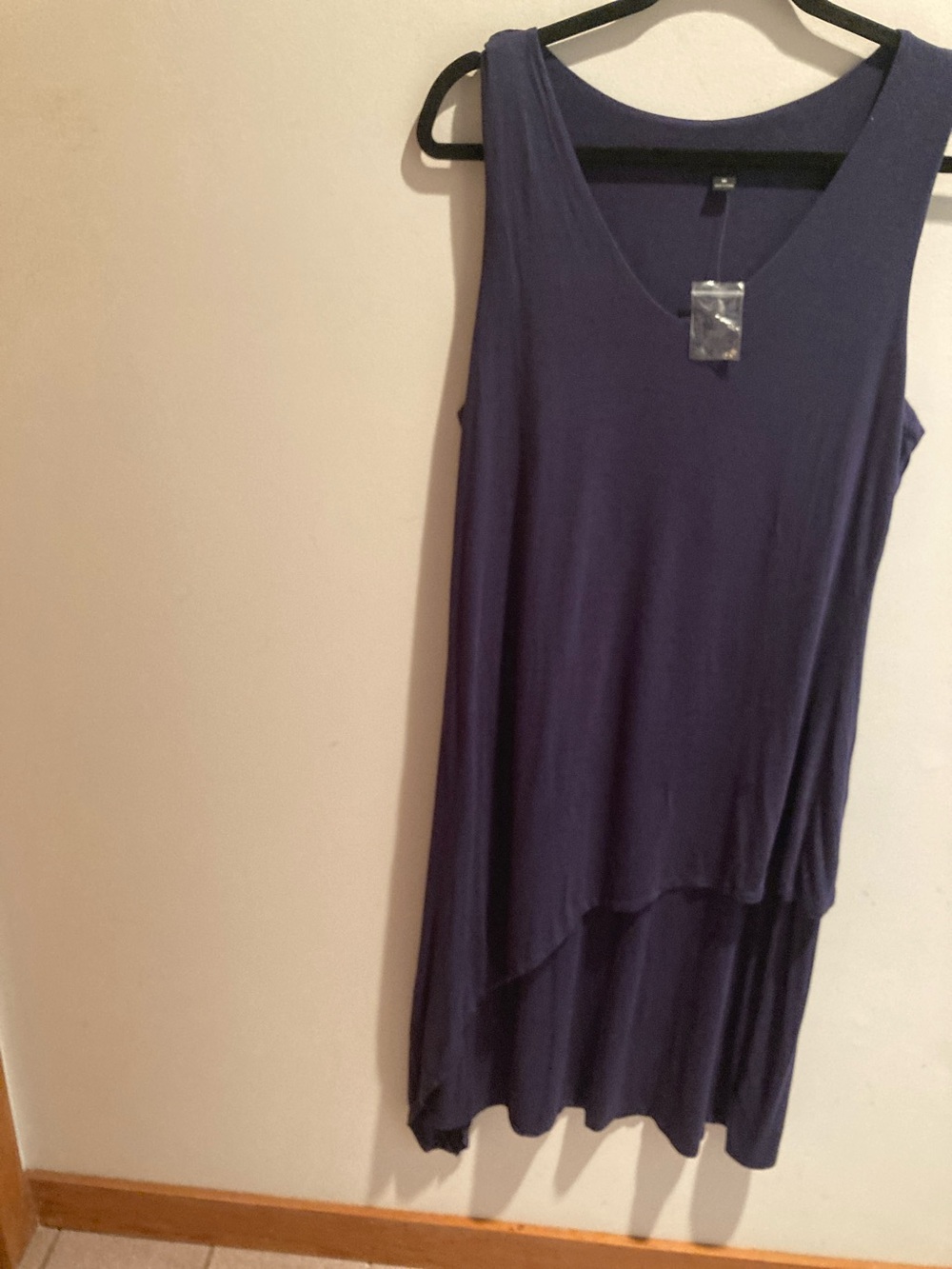 Sleeveless Navy Layered Tank dress Women